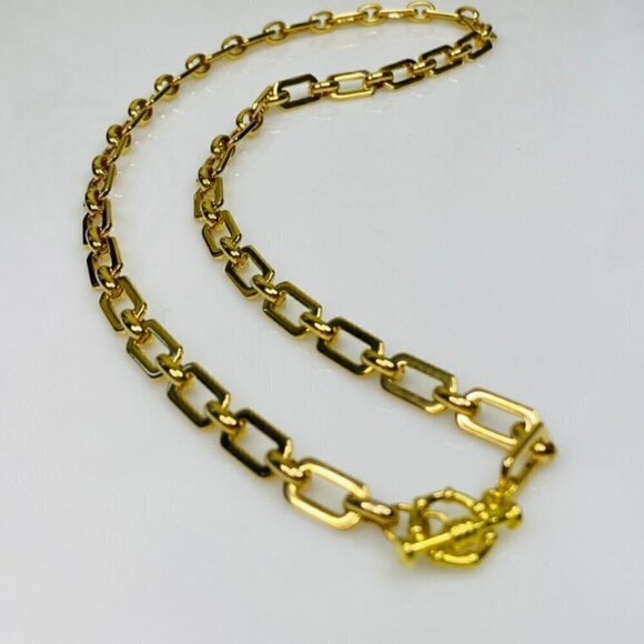 Gold Plated Link Chain Necklace - Picture 3 of 7